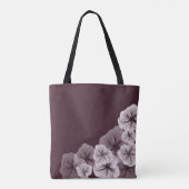 Getextureerde Bourgogne met bloemen Tote Bag (Achterkant)