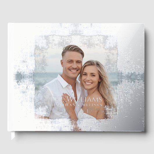 Getextureerde bruiloft Folie gastenboek Elegant ga (Voorkant)