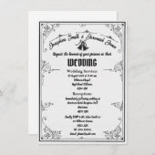 Getextureerde bruiloft klokken e Kaart uitnodiging (Voorkant / Achterkant)