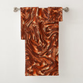 Getextureerde bruine terracotta bad handdoek (Insitu)