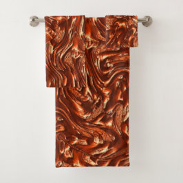 Getextureerde bruine terracotta bad handdoek