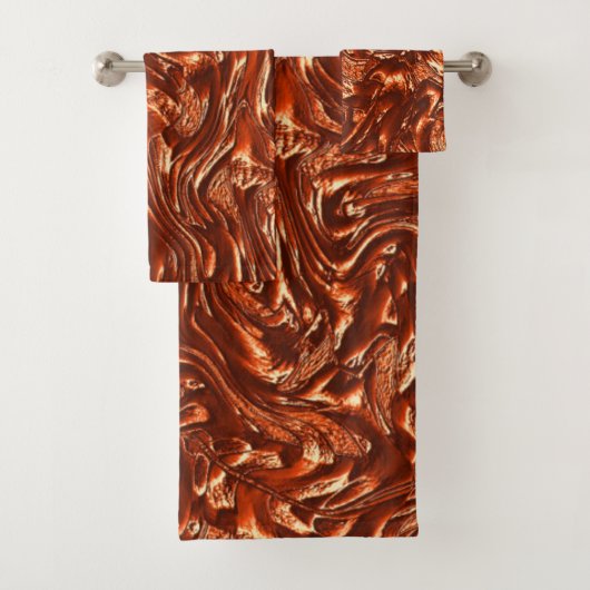 Getextureerde bruine terracotta bad handdoek (Insitu)