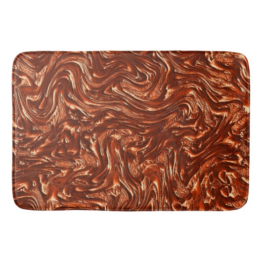 Getextureerde bruine terracotta badmat (Voorkant)