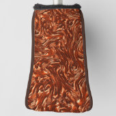 Getextureerde bruine terracotta golfheadcover (Draai 90)