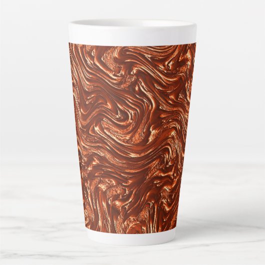 Getextureerde bruine terracotta latte mok (Voorkant)