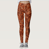 Getextureerde bruine terracotta, "mislukt" leggings (Voorkant)