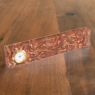 Getextureerde bruine terracotta naambordje