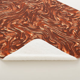 Getextureerde bruine terracotta sherpa deken