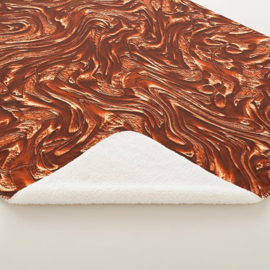 Getextureerde bruine terracotta sherpa deken (3/4)