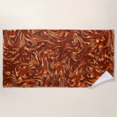 Getextureerde bruine terracotta strandlaken (Voorkant)