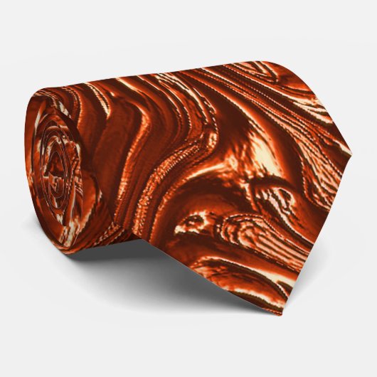 Getextureerde bruine terracotta stropdas (Opgerold)