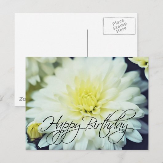Getextureerde Chrysanthemum Happy Birthday Briefkaart (Voorkant / Achterkant)