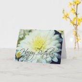 Getextureerde Chrysanthemum Happy Birthday Kaart (Gele Bloem)