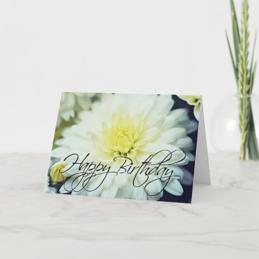 Getextureerde Chrysanthemum Happy Birthday Kaart (Voorkant)