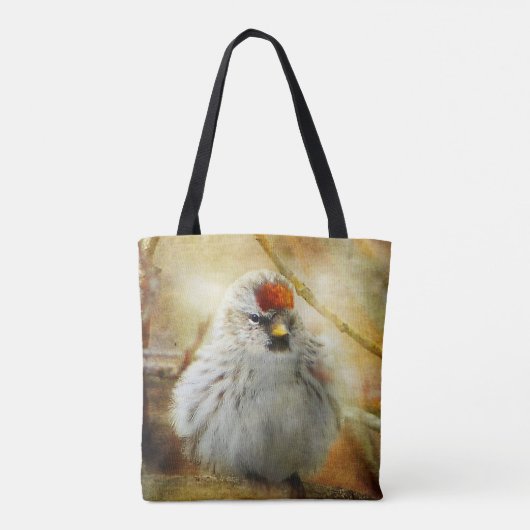 Getextureerde Common Redpoll Songbird Canvas tas (Achterkant)