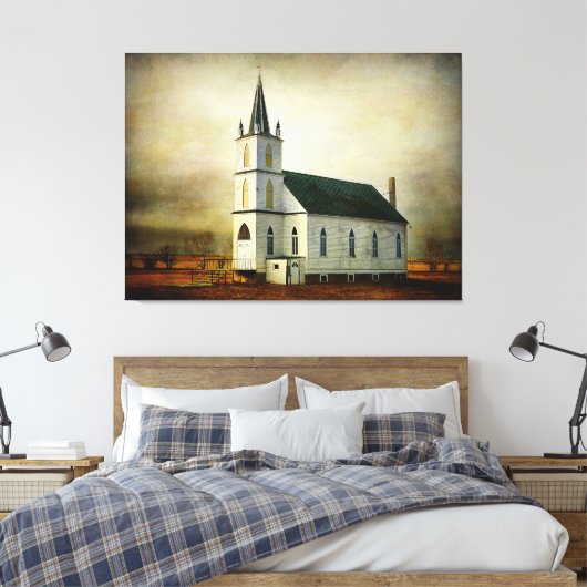 Getextureerde Country Church Canvas Afdruk (Insitu (Slaapkamer))