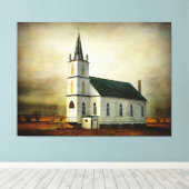 Getextureerde Country Church Canvas Afdruk (Insitu (Houten vloer))