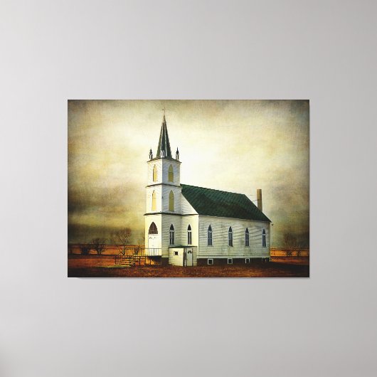 Getextureerde Country Church Canvas Afdruk (Voorkant)