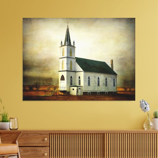 Getextureerde Country Church Canvas Afdruk (Insitu (Woonkamer))