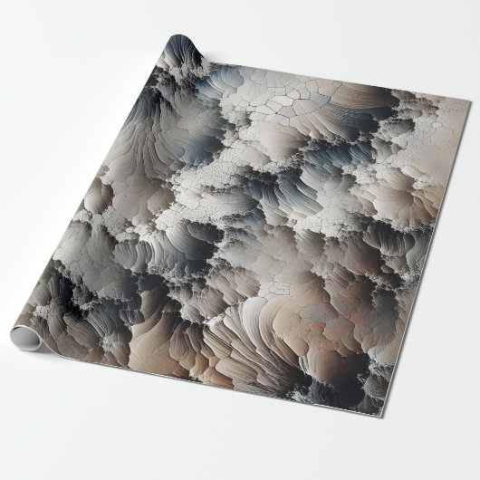 Getextureerde Crackle Hedendaags Abstract Cadeaupapier (Uitgerold)