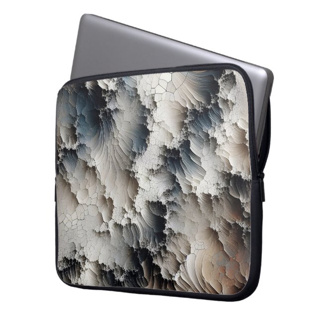 Getextureerde Crackle Hedendaags Abstract Laptop Sleeve (Voorkant Links)