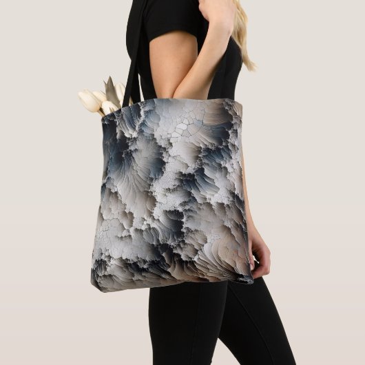 Getextureerde Crackle Hedendaags Abstract Tote Bag (Dichtbij)