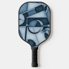 Getextureerde Cyanotype Geometrische Abstracte Kun Pickleball Paddle