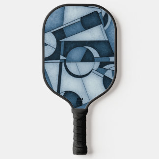 Getextureerde Cyanotype Geometrische Abstracte Kun Pickleball Paddle