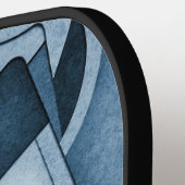 Getextureerde Cyanotype Geometrische Abstracte Kun Pickleball Paddle (Links Detail)