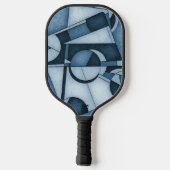 Getextureerde Cyanotype Geometrische Abstracte Kun Pickleball Paddle (Achterkant)