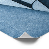 Getextureerde cyanotype geometrische Abstracte kun Poster (Hoek)