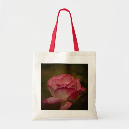 Getextureerde dieproze roze Canvas tas (Voorkant)