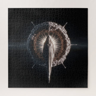 Getextureerde entiteit in de diepe donkere buitenr legpuzzel