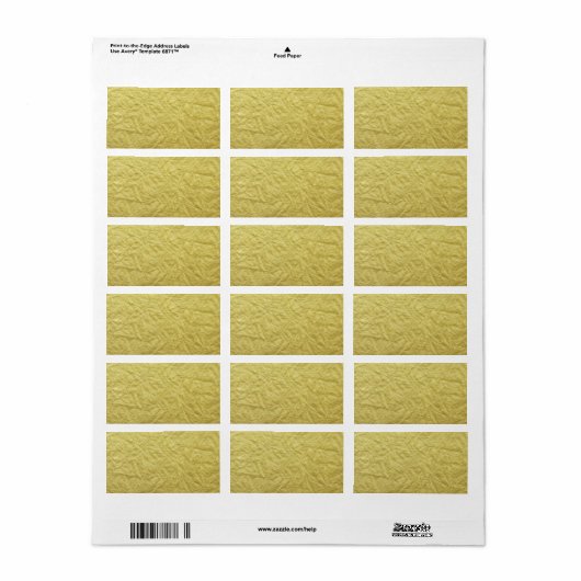 Getextureerde Faux gouden folie achtergrond Etiket (Full Sheet)