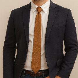 Getextureerde Faux Leather Ginger Stropdas