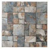 Getextureerde Flagstone Tegels in aardse tinten Tegeltje (Voorkant)