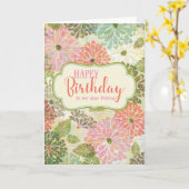 Getextureerde Floral Happy Birthday Kaart voor haa (Gele Bloem)