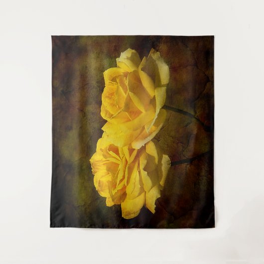 Getextureerde gele roos wandtapijt wandkleed (Voorkant)