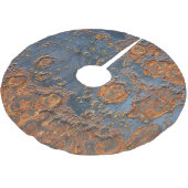 Getextureerde geroest metalen achtergrond. kerstboom rok (Gekanteld)