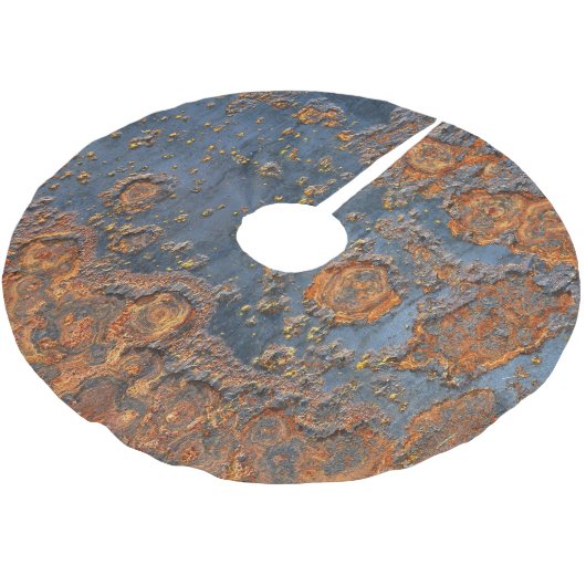 Getextureerde geroest metalen achtergrond. kerstboom rok (Gekanteld)