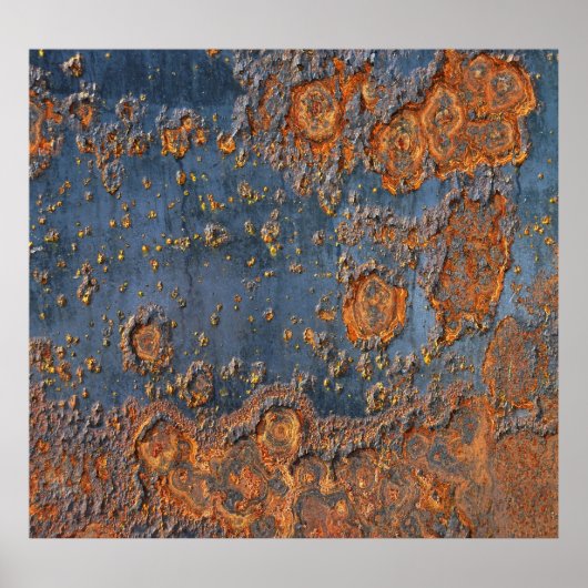 Getextureerde geroest metalen achtergrond. poster (Voorkant)