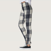 Getextureerde geruite katoenen stof achtergrond leggings (Links)