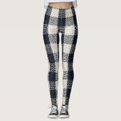 Getextureerde geruite katoenen stof achtergrond leggings (Voorkant)