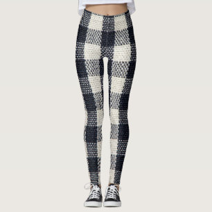 Getextureerde geruite katoenen stof achtergrond leggings