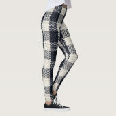 Getextureerde geruite katoenen stof achtergrond leggings (Rechts)