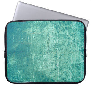 Getextureerde gestript blauwe wand. Achtergrond Laptop Sleeve