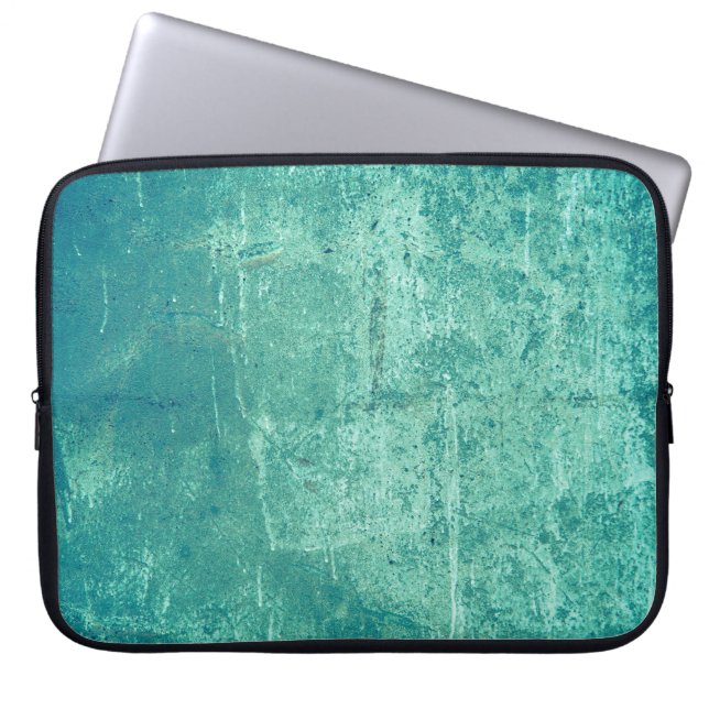 Getextureerde  gestript blauwe wand. Achtergrond Laptop Sleeve (Voorkant)