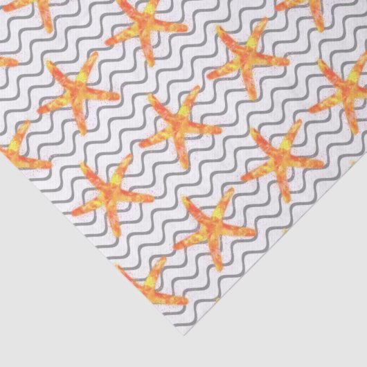 Getextureerde golf zeesterren patroon tissuepapier (Detail)