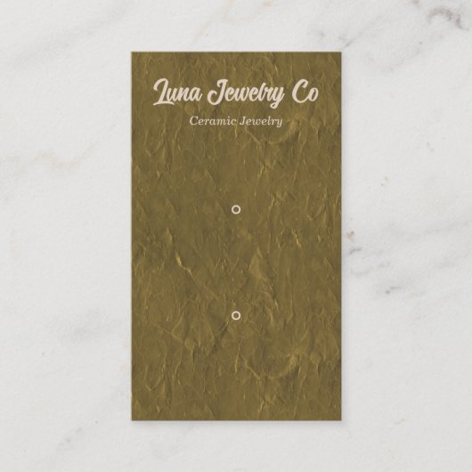 Getextureerde gouden 2-pins sieraden Visitekaartje (Voorkant)
