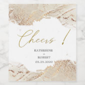 Getextureerde Gouden Cheers Bruiloft Wijn Label Se Wijn Etiket (Enkel label)